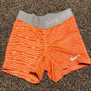 Orange dry fit Nike Pro spandex